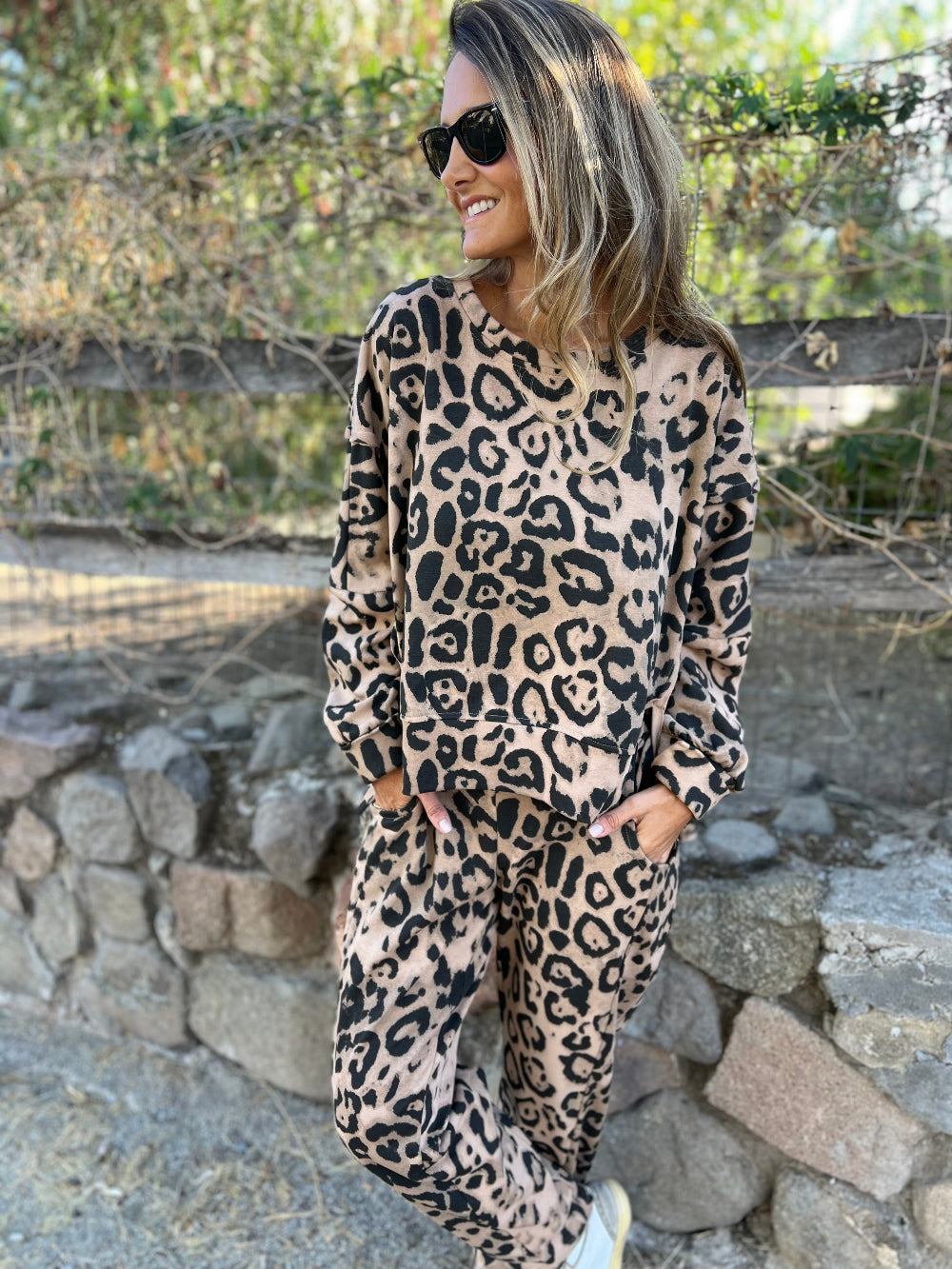 Set animal print beige