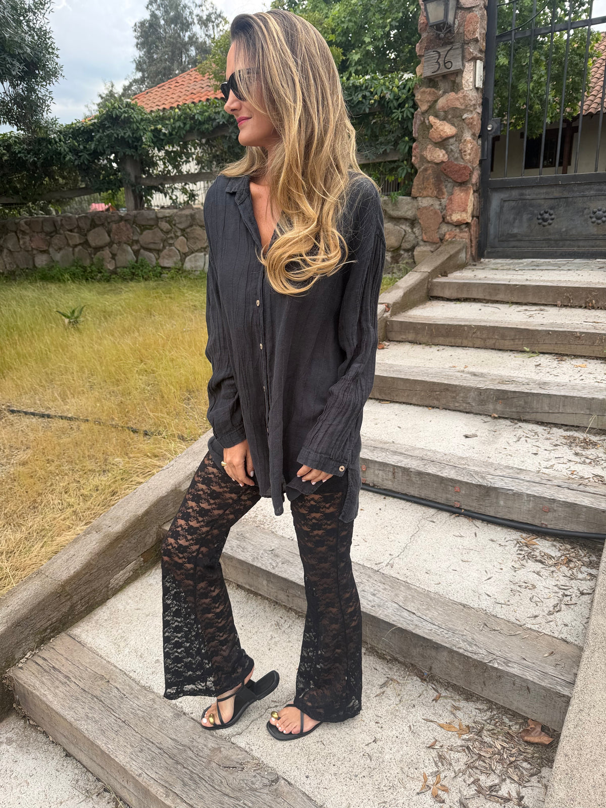 Pantalón encaje negro