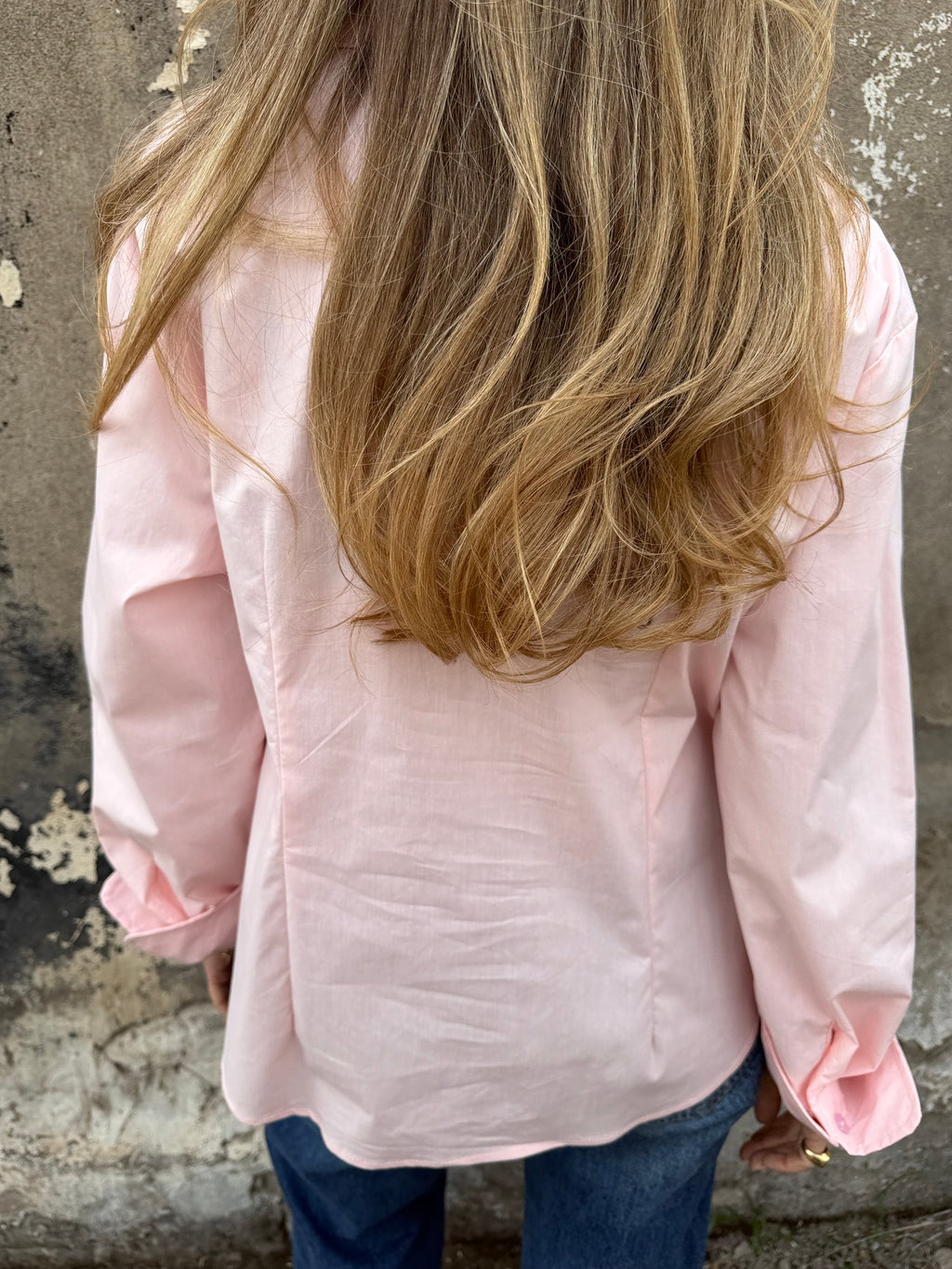 Blusa sastre botones escondidos rosada