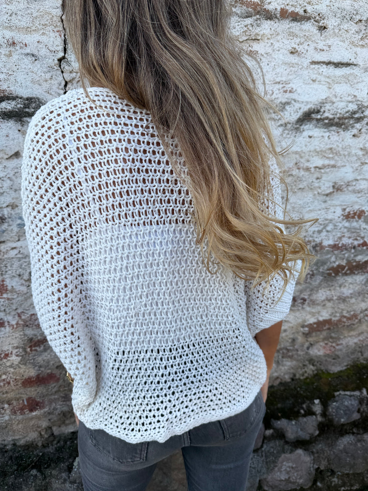 Chaleco nudo central crudo
