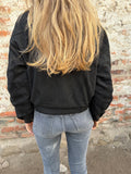 Bomber acolchada gamuza negra