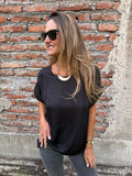 Blusa básica seda negra
