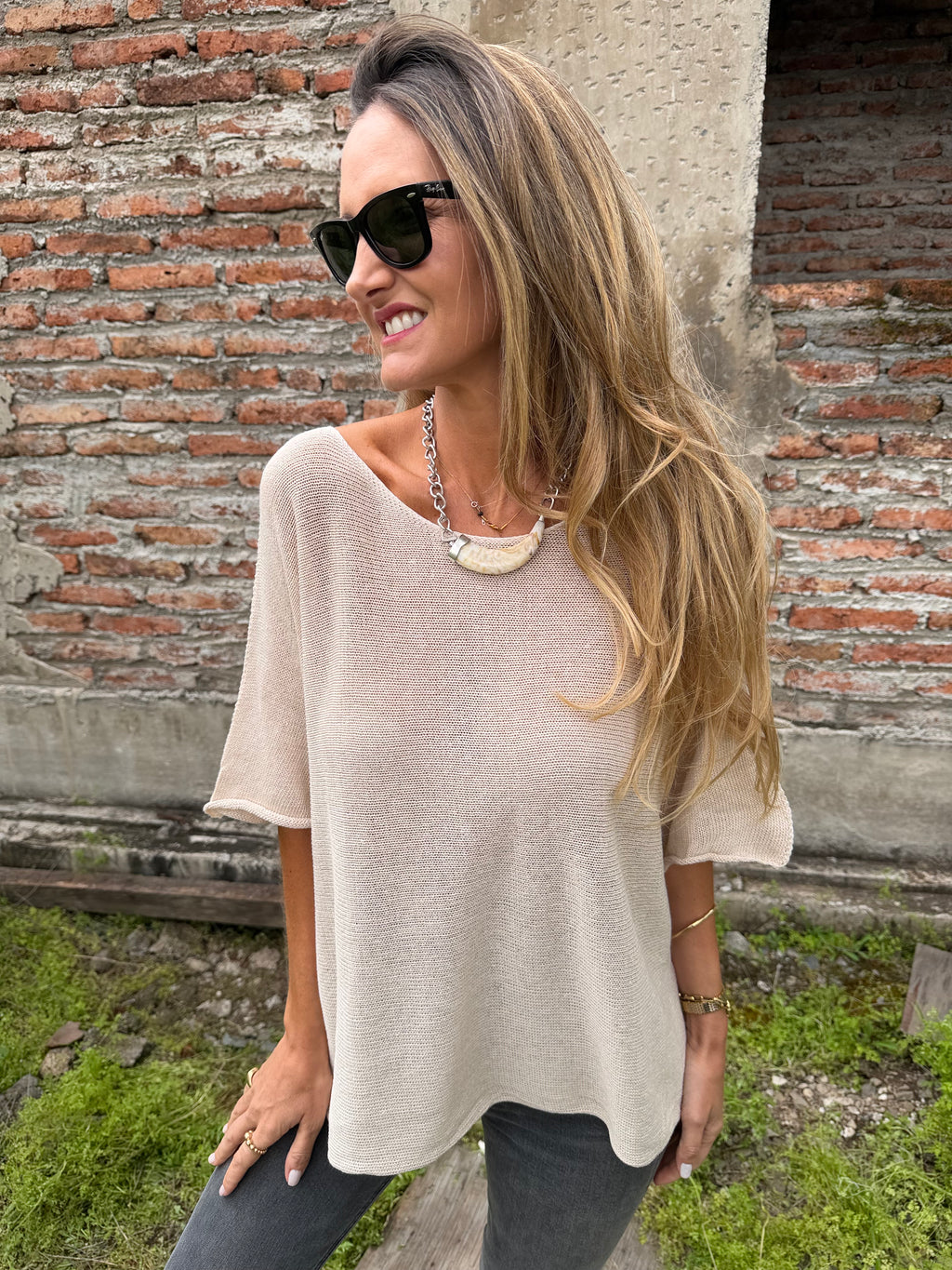 Chaleco new hilado beige