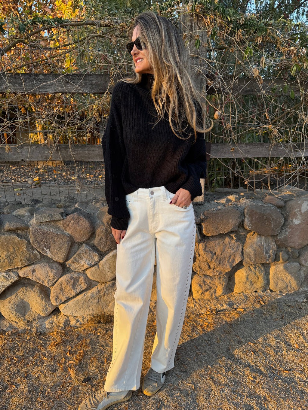 Bluejean baloon tachas blanco