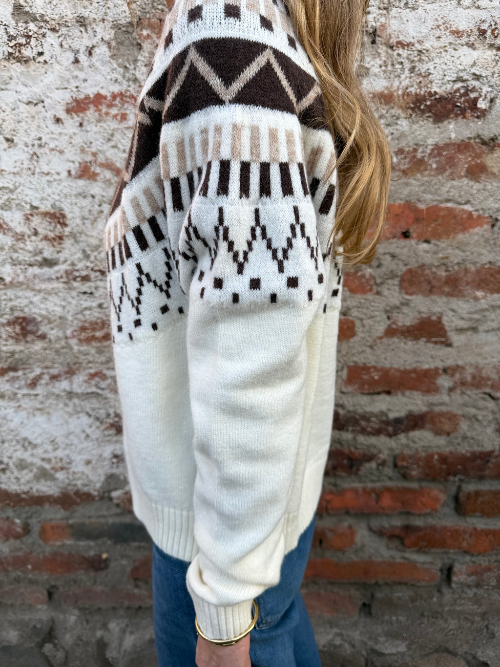 Chaleco jacquard clásico blanco