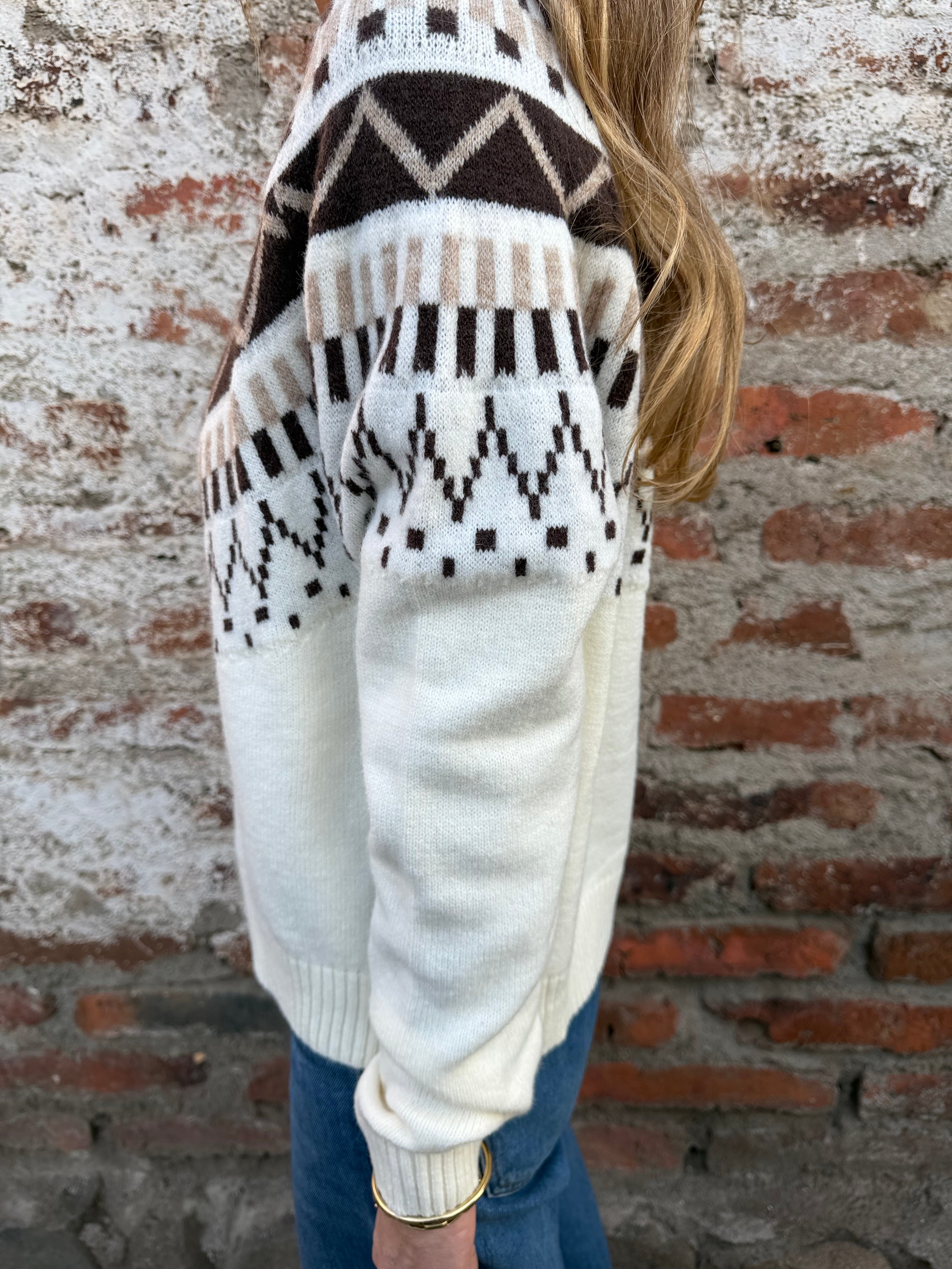 Chaleco jacquard clásico blanco