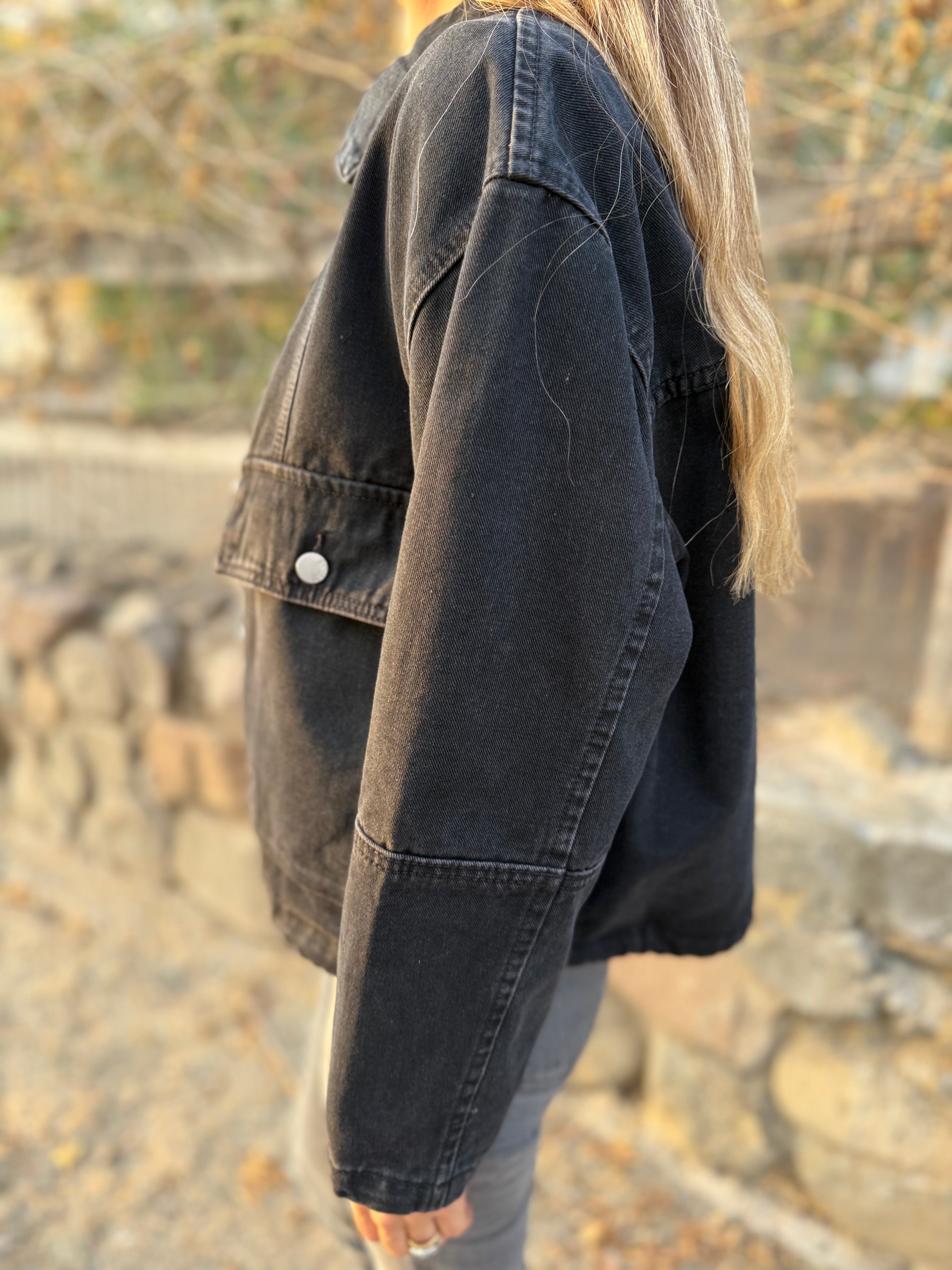 Chaqueta bluejean rain negra