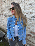 Chaqueta Napoleón zara azul medio