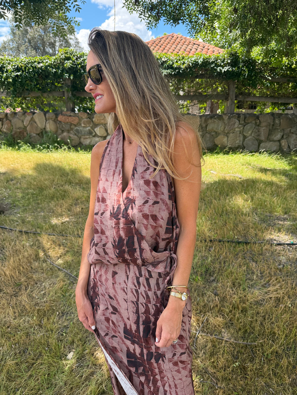 Pollera tie dye terracota