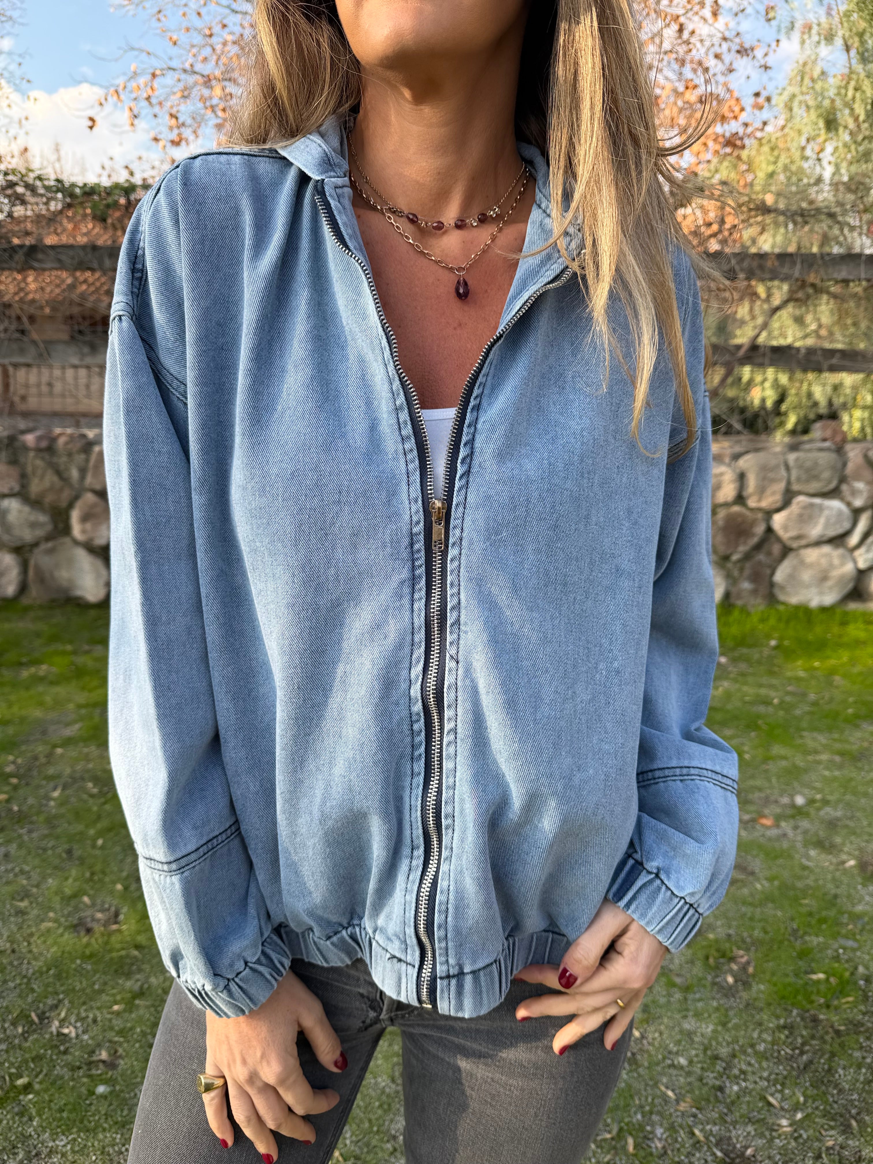 Bomber bluejean celeste