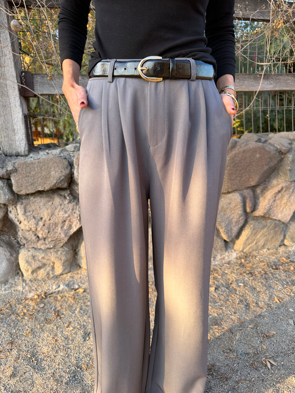 Pantalón sastre fluido gris
