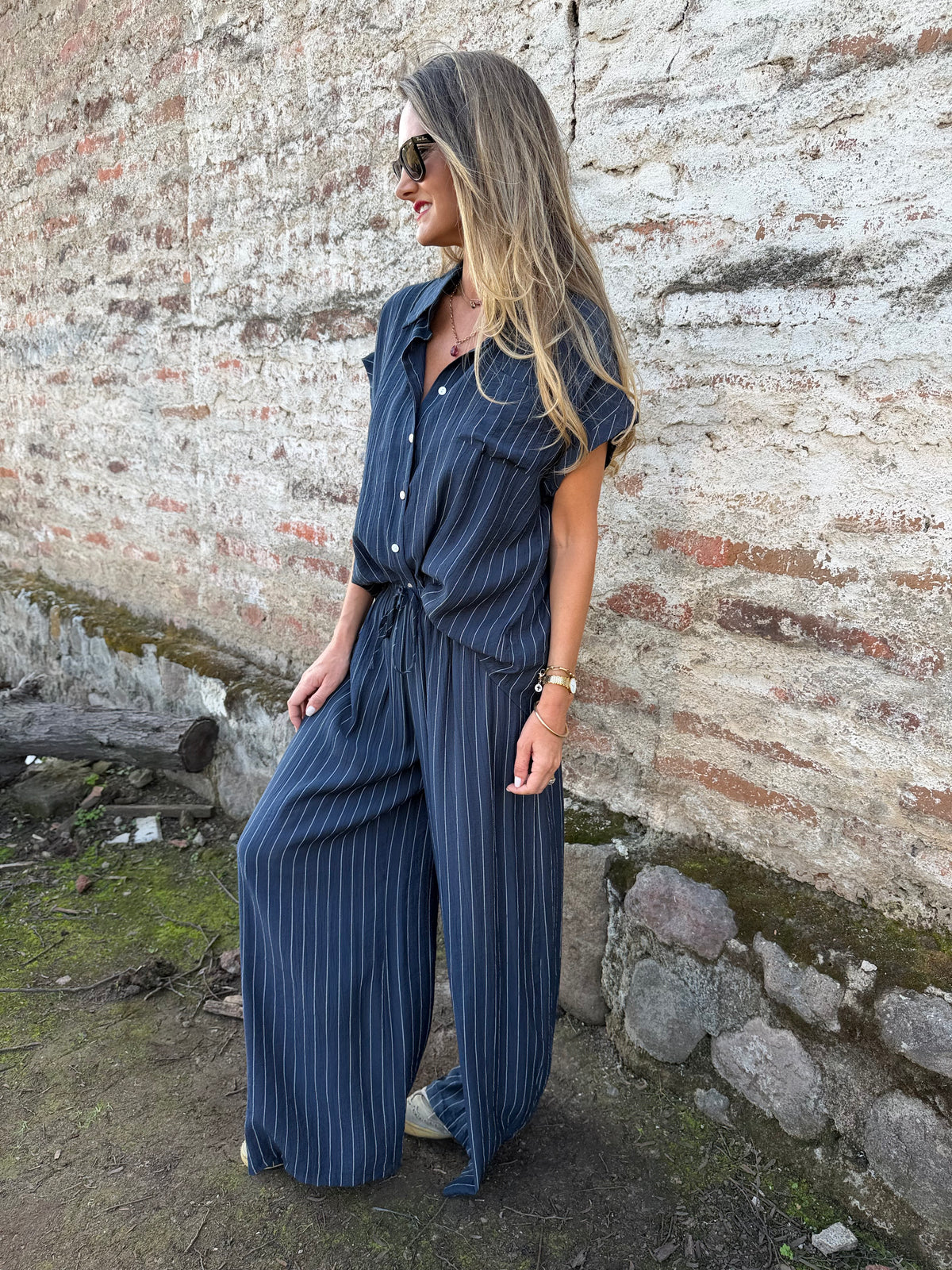 Set rayas azul