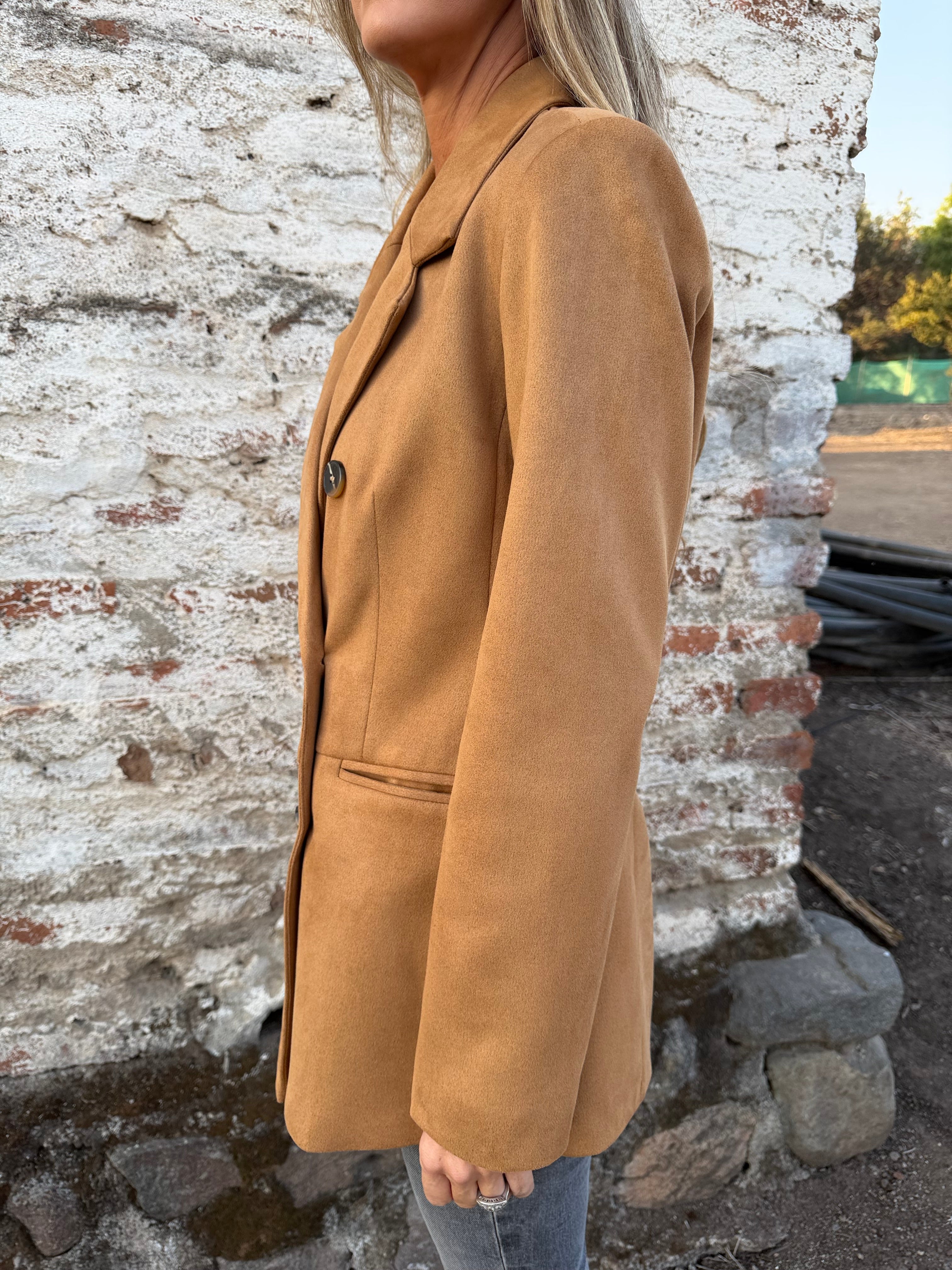 Blazer efecto gamuza increíble camel