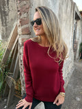 Chaleco cuello redondo básico forrado rojo italiano