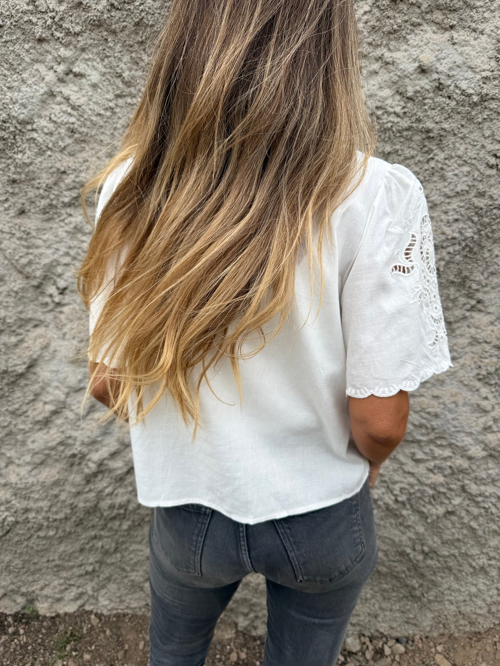 Blusa broderie completa blanca