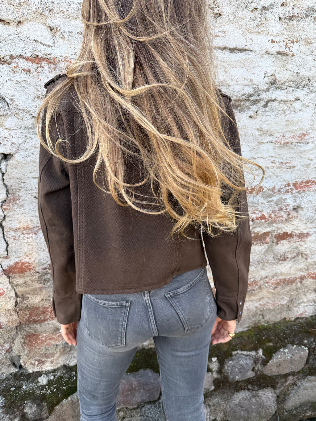 Chaqueta Napoleón bluejean simple café