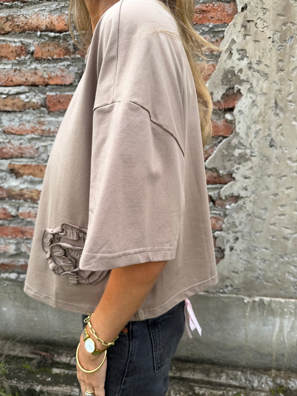 Polera las flores camel