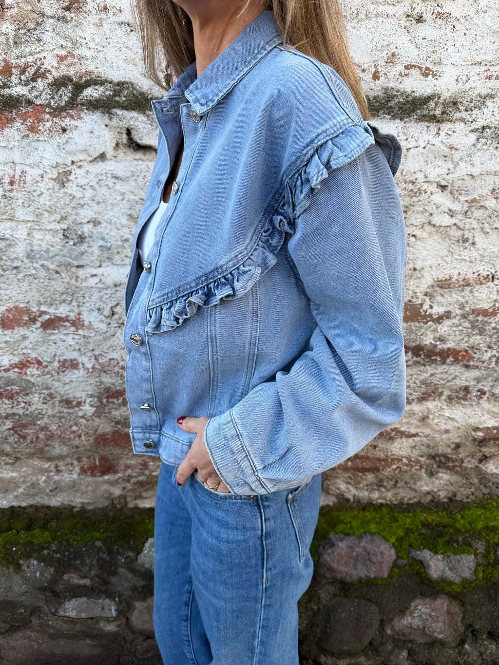 Chaqueta bluejean vuelitos celeste