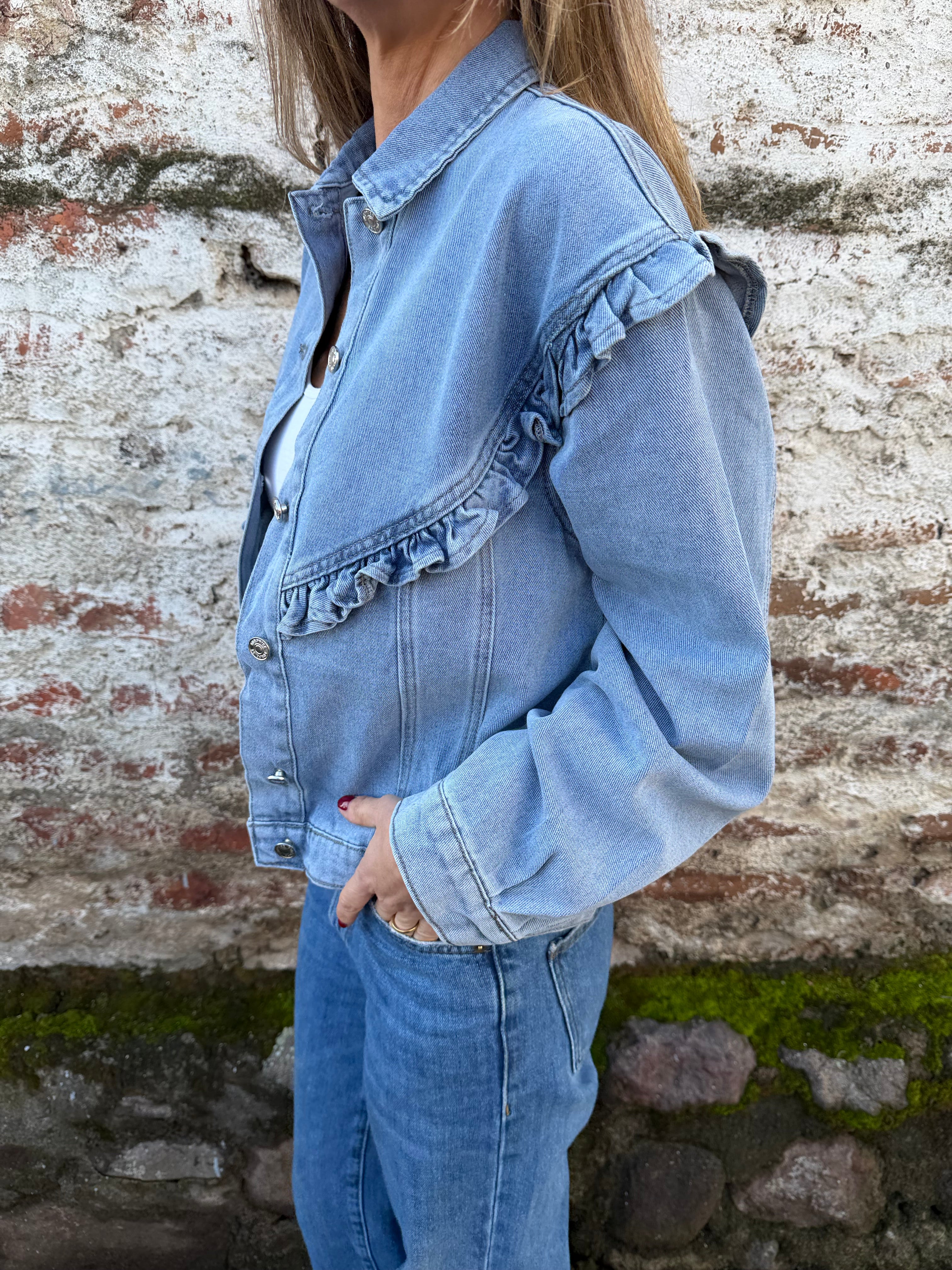 Chaqueta bluejean vuelitos celeste