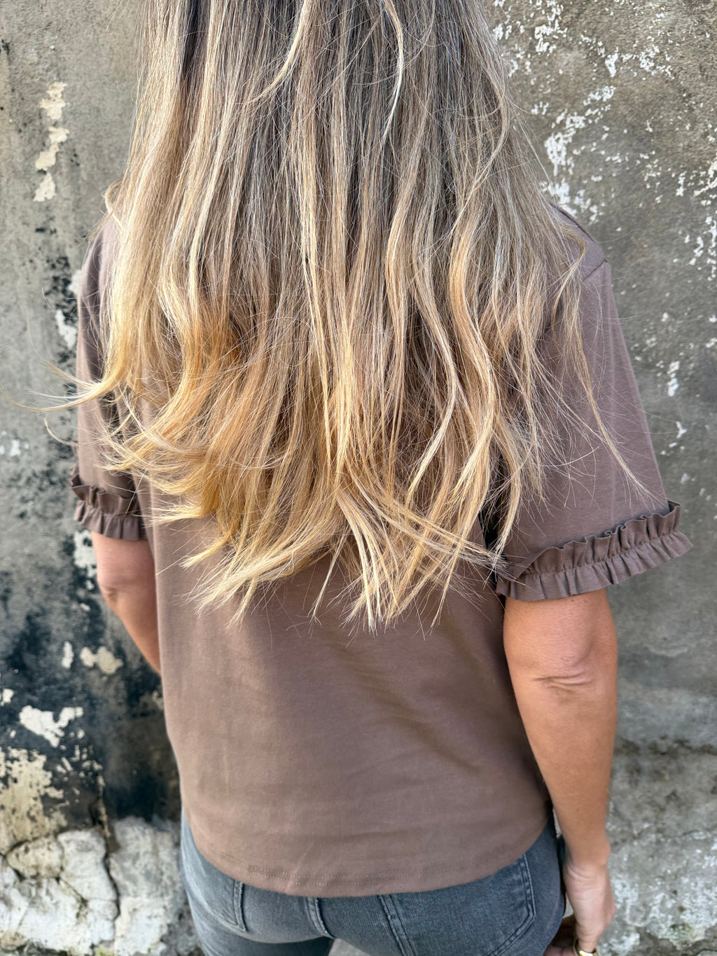 Polera modal vuelitos café