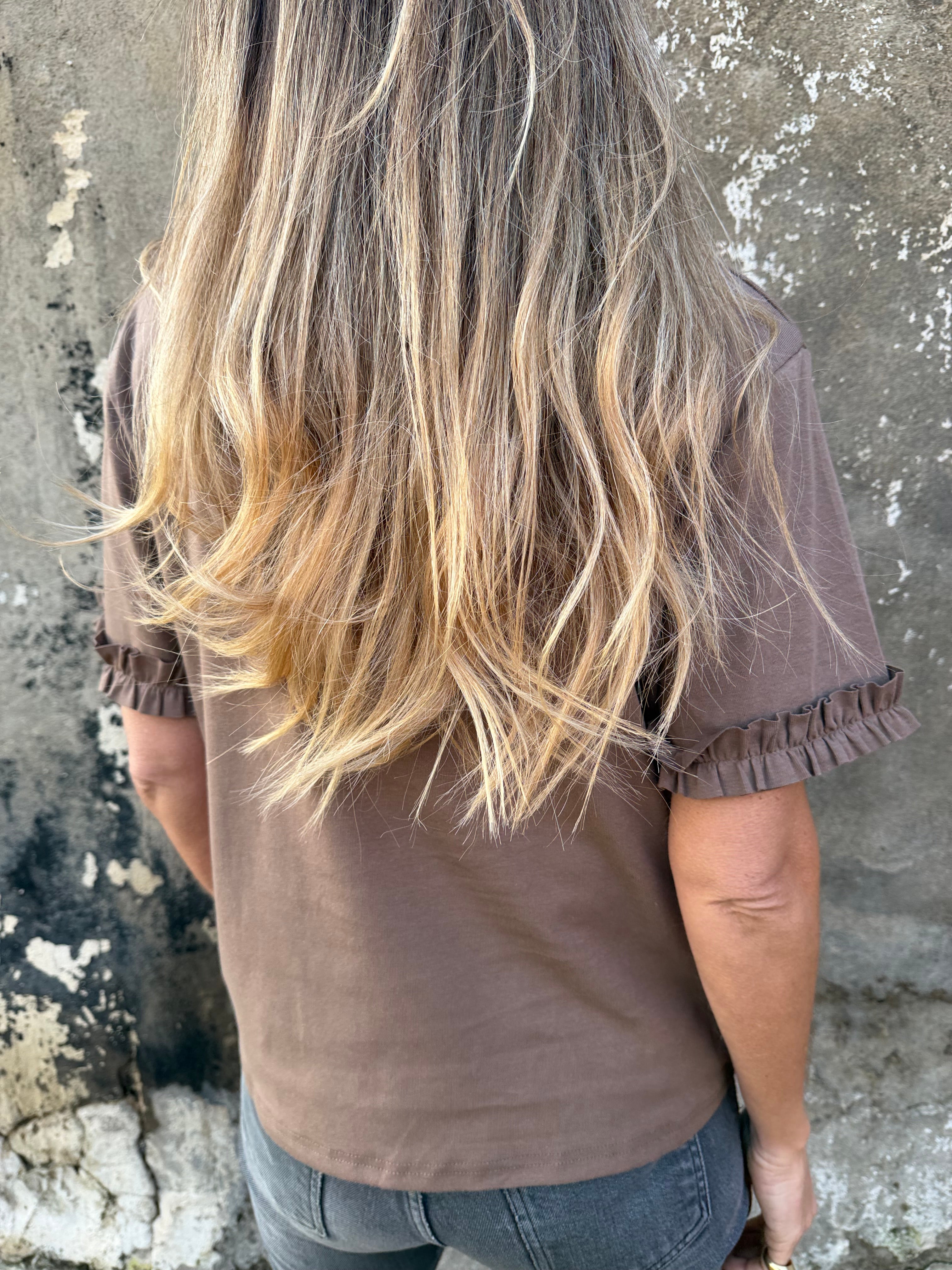 Polera modal vuelitos café