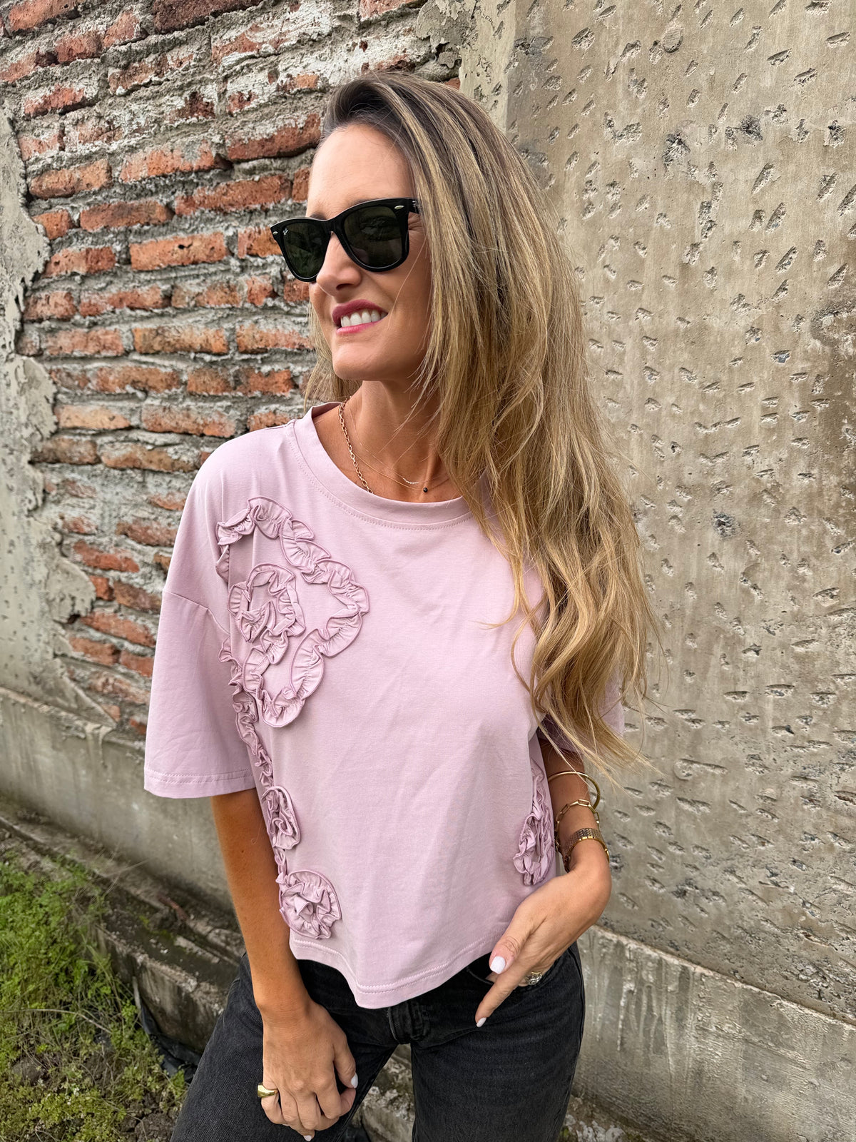Polera las flores malva
