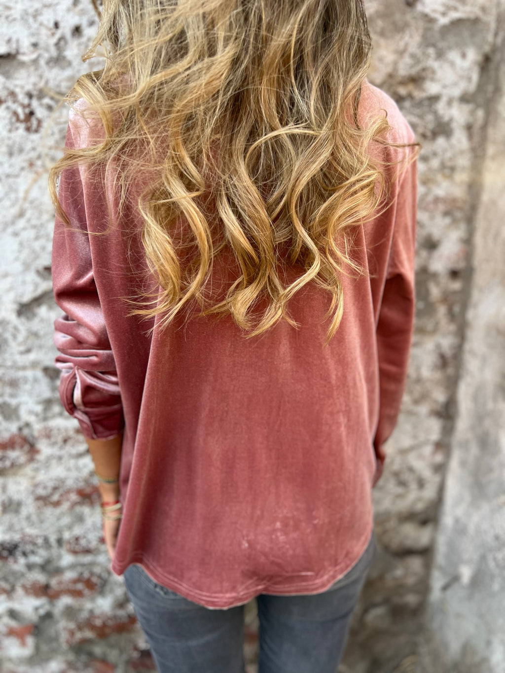 Blusa terciopelo rosada
