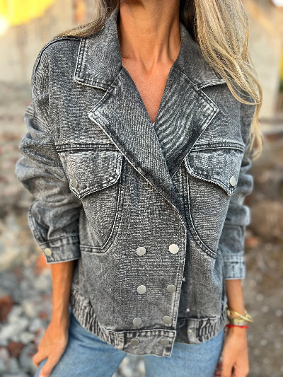Chaqueta retro bluejean gris