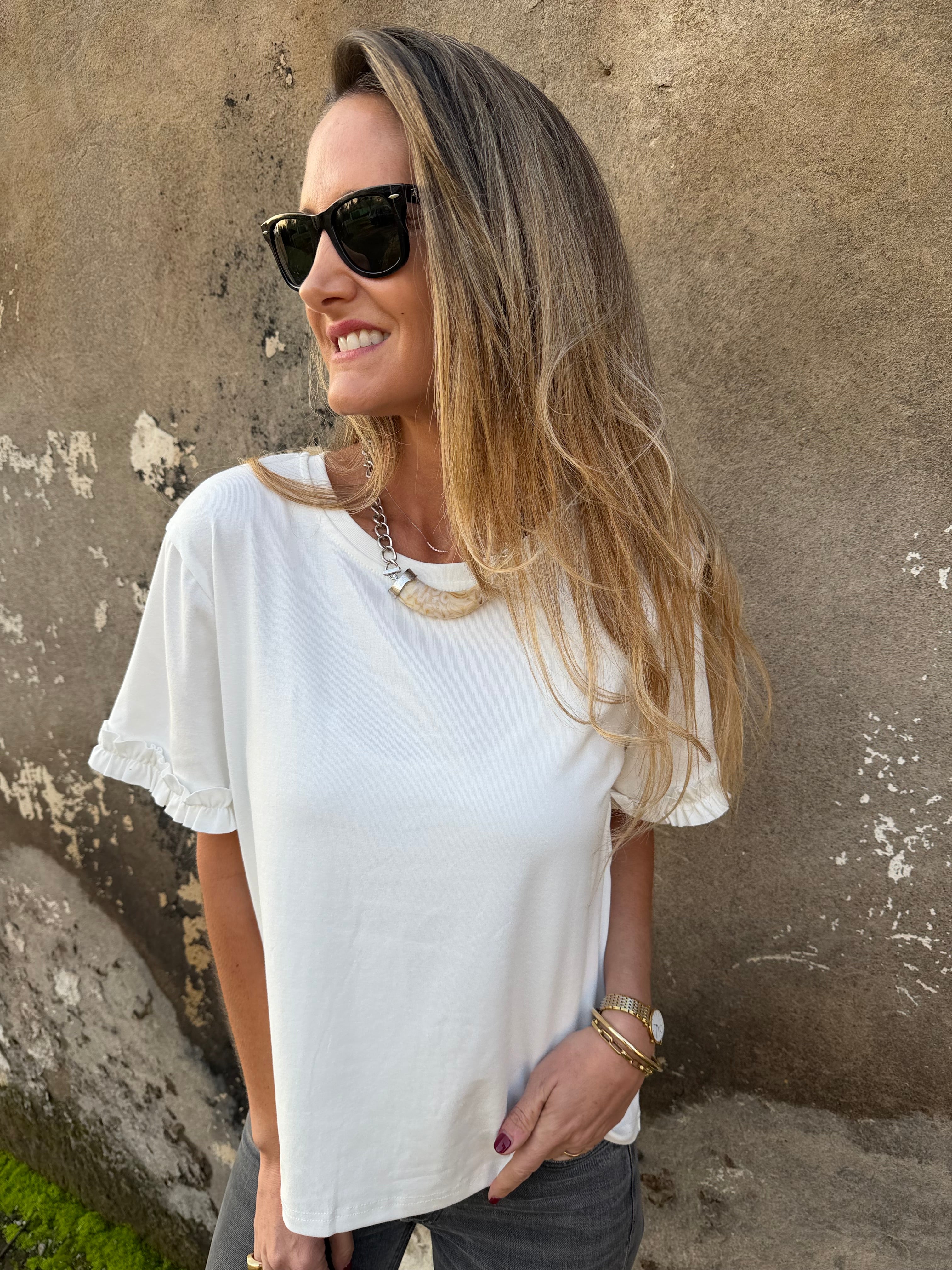 Polera modal vuelitos blanca