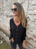 Blusa abotonada negra
