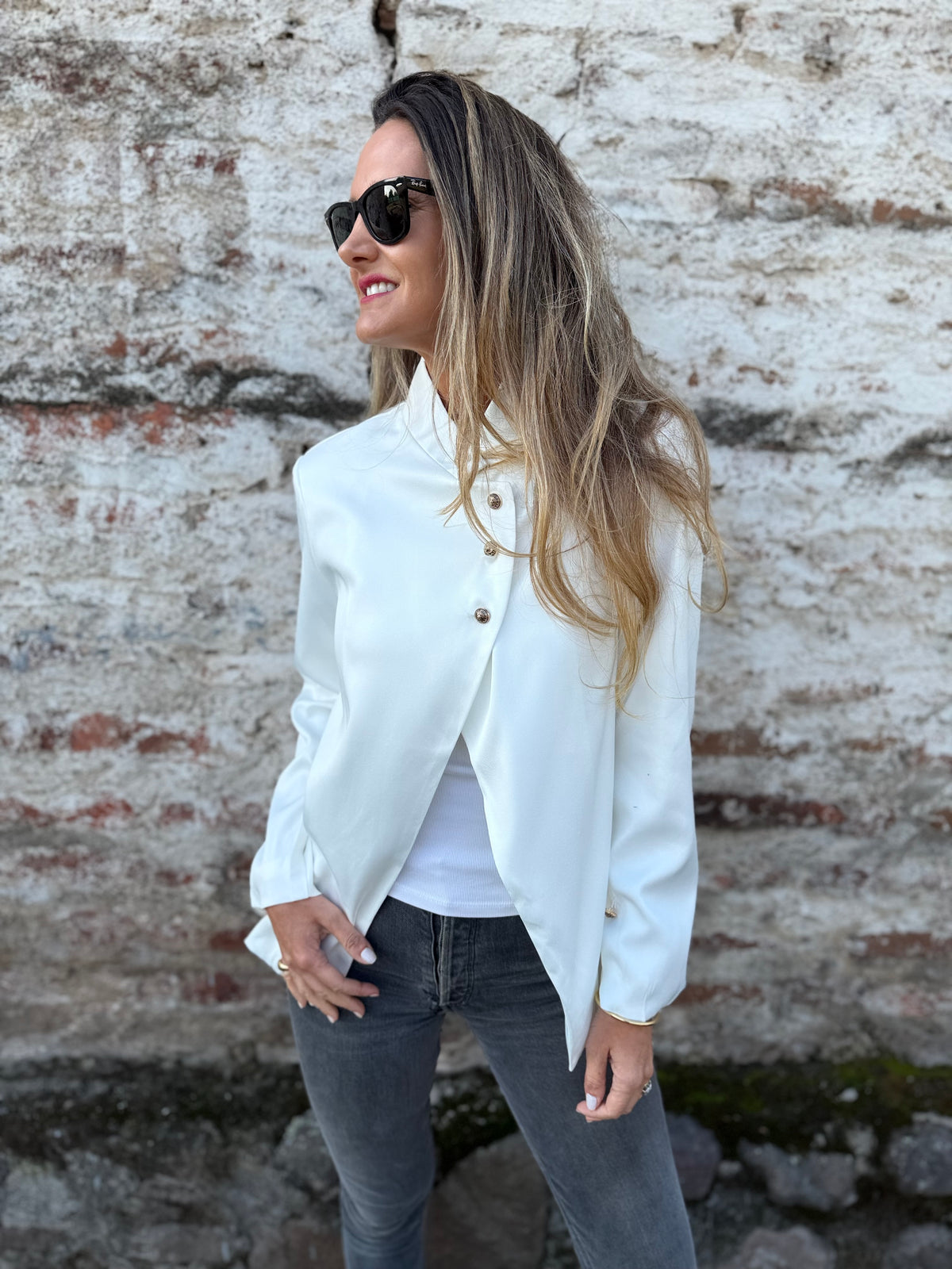 Chaqueta new funnel formal blanca