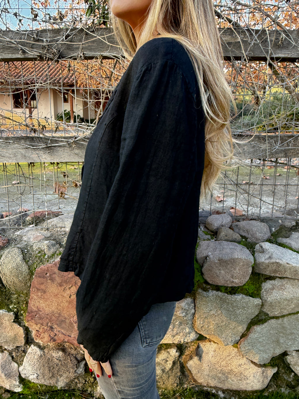 Blazer 100% lino negro