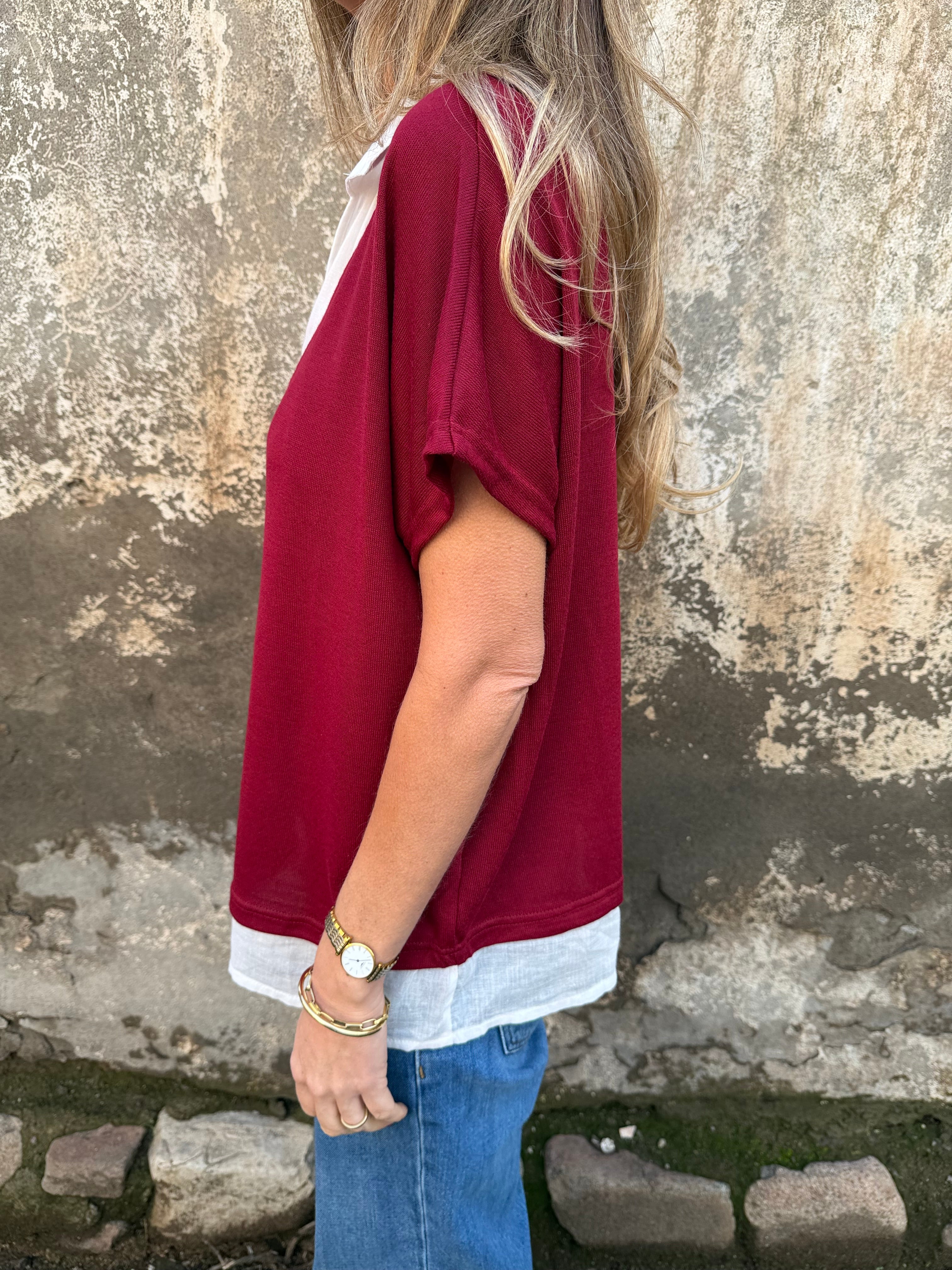 Blusa/ polera burdeo