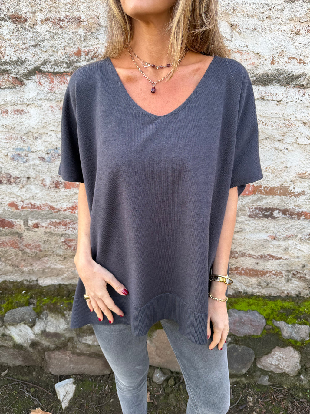 Chaleco tapado gris