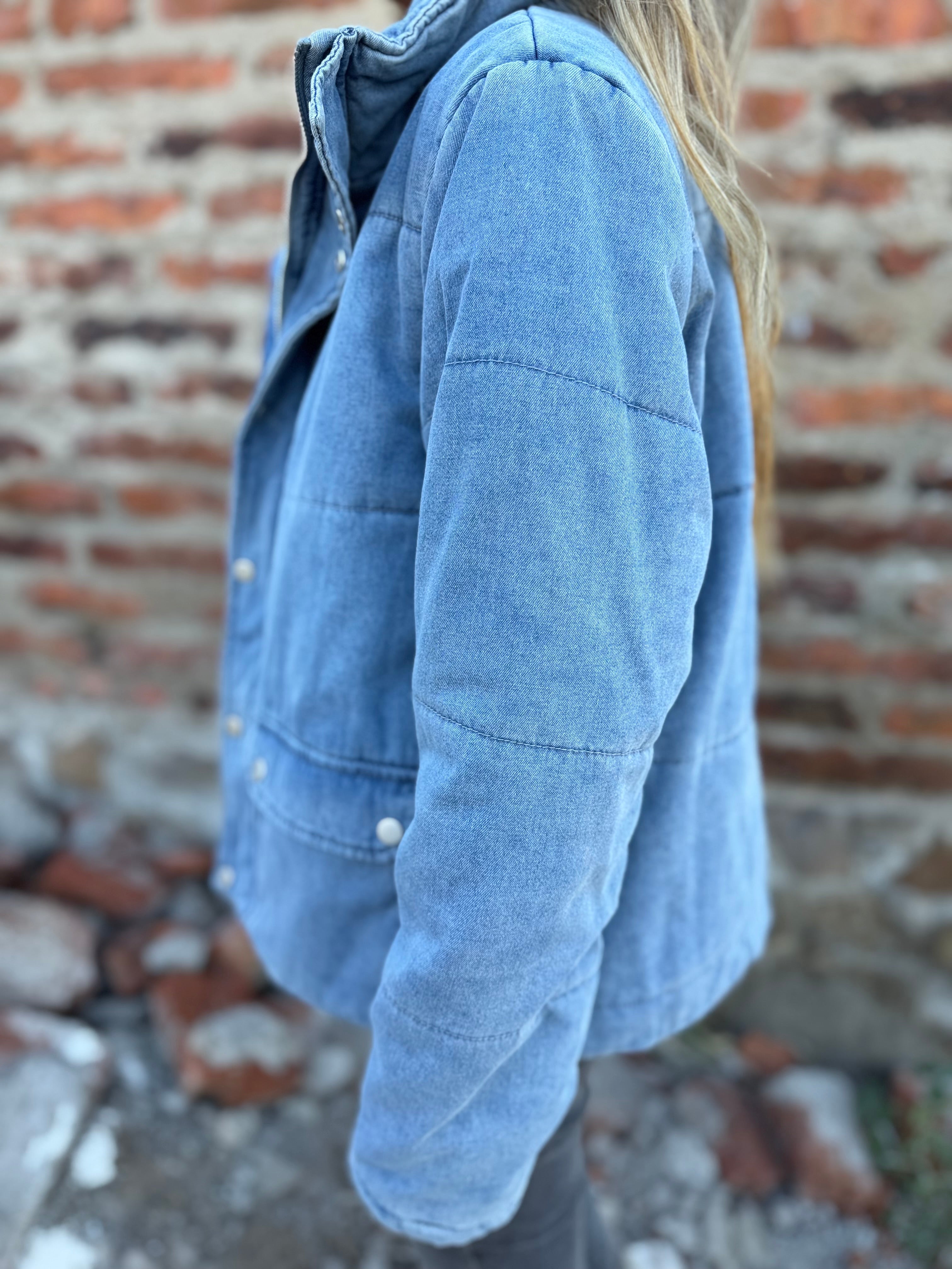 Puffa botones bluejean celeste