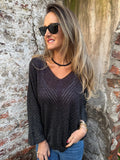 Chaleco diseños lurex negro