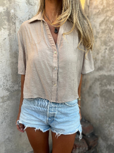 Blusa rayon rústica beige