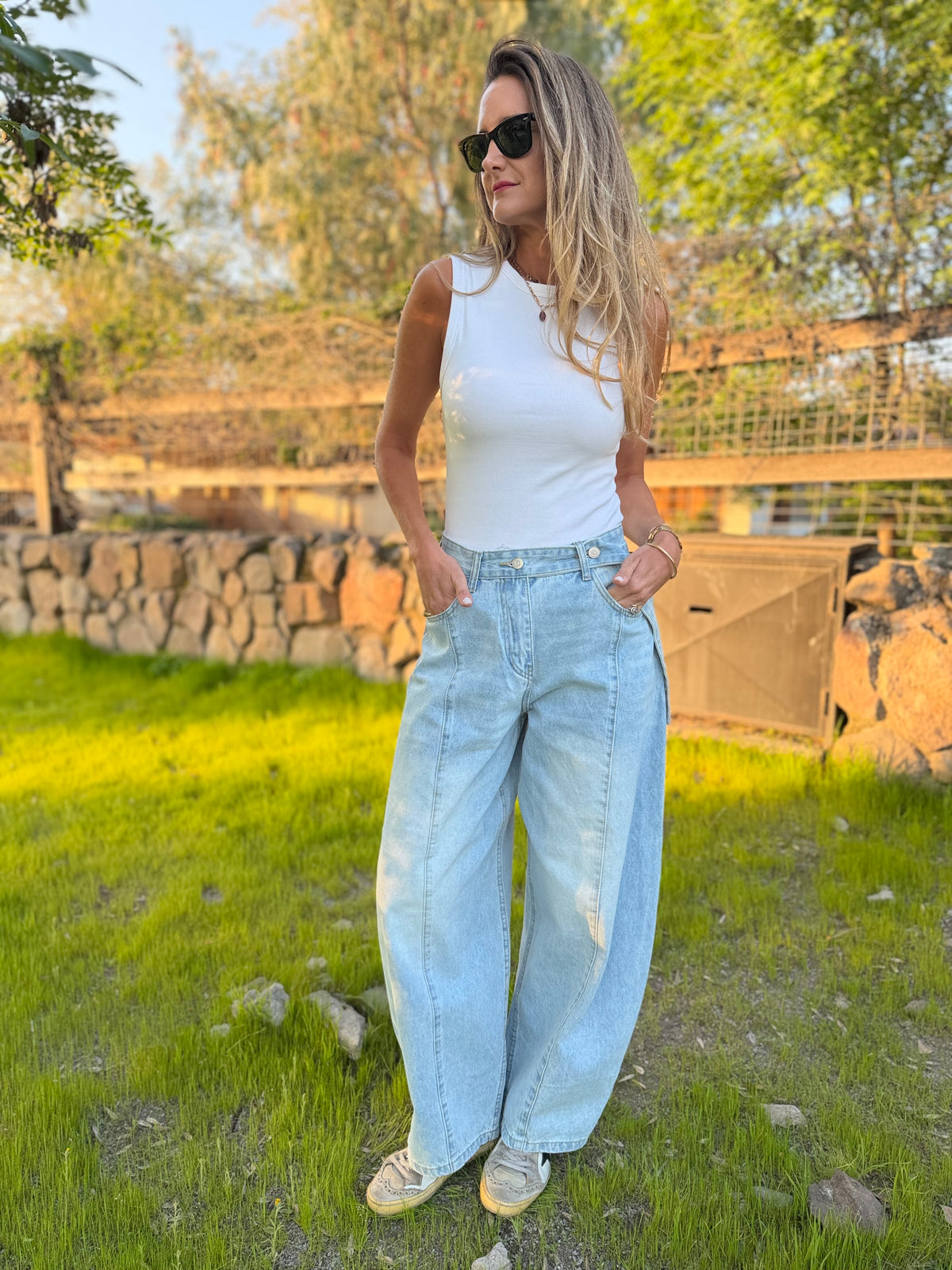 Bluejean new barrel cinto celeste claro