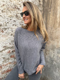 Chaleco trenzado horizontal gris