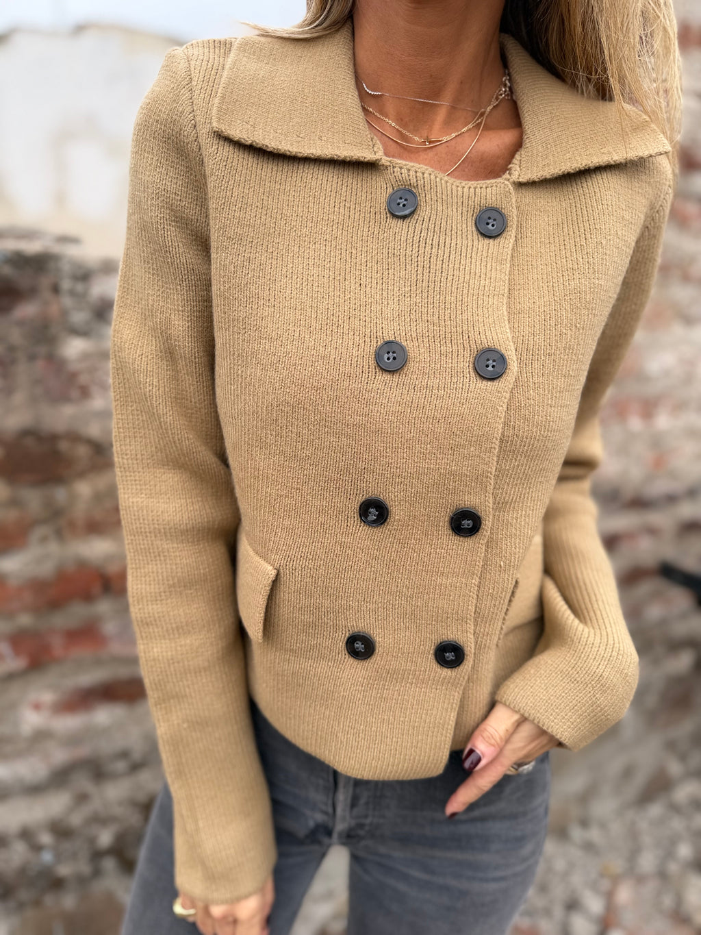 Chaleco tipo chaquetita camel