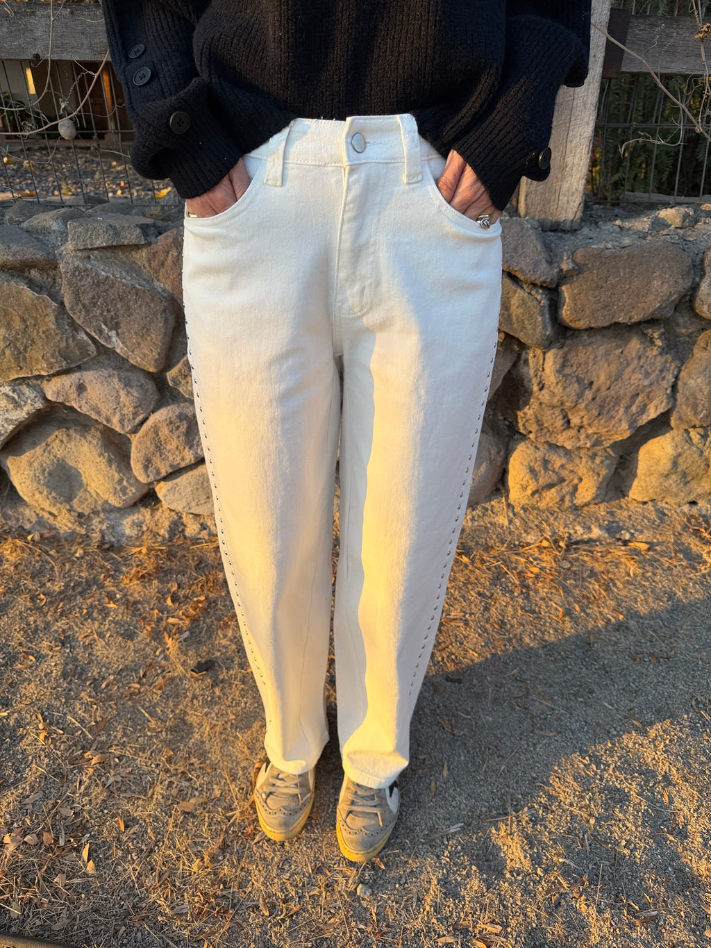 Bluejean baloon tachas blanco