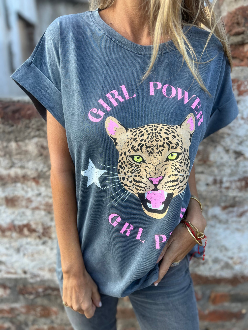 Polera tigre azul piedra