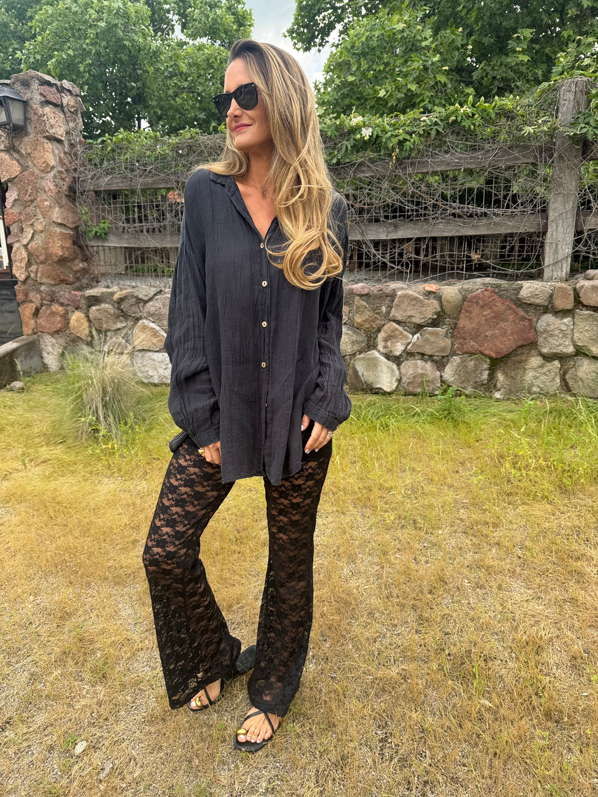 Pantalón encaje negro