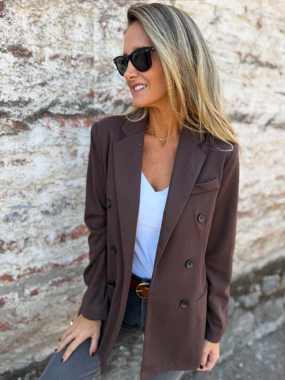 Blazer lana saville café