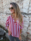 Blusa líneas roja