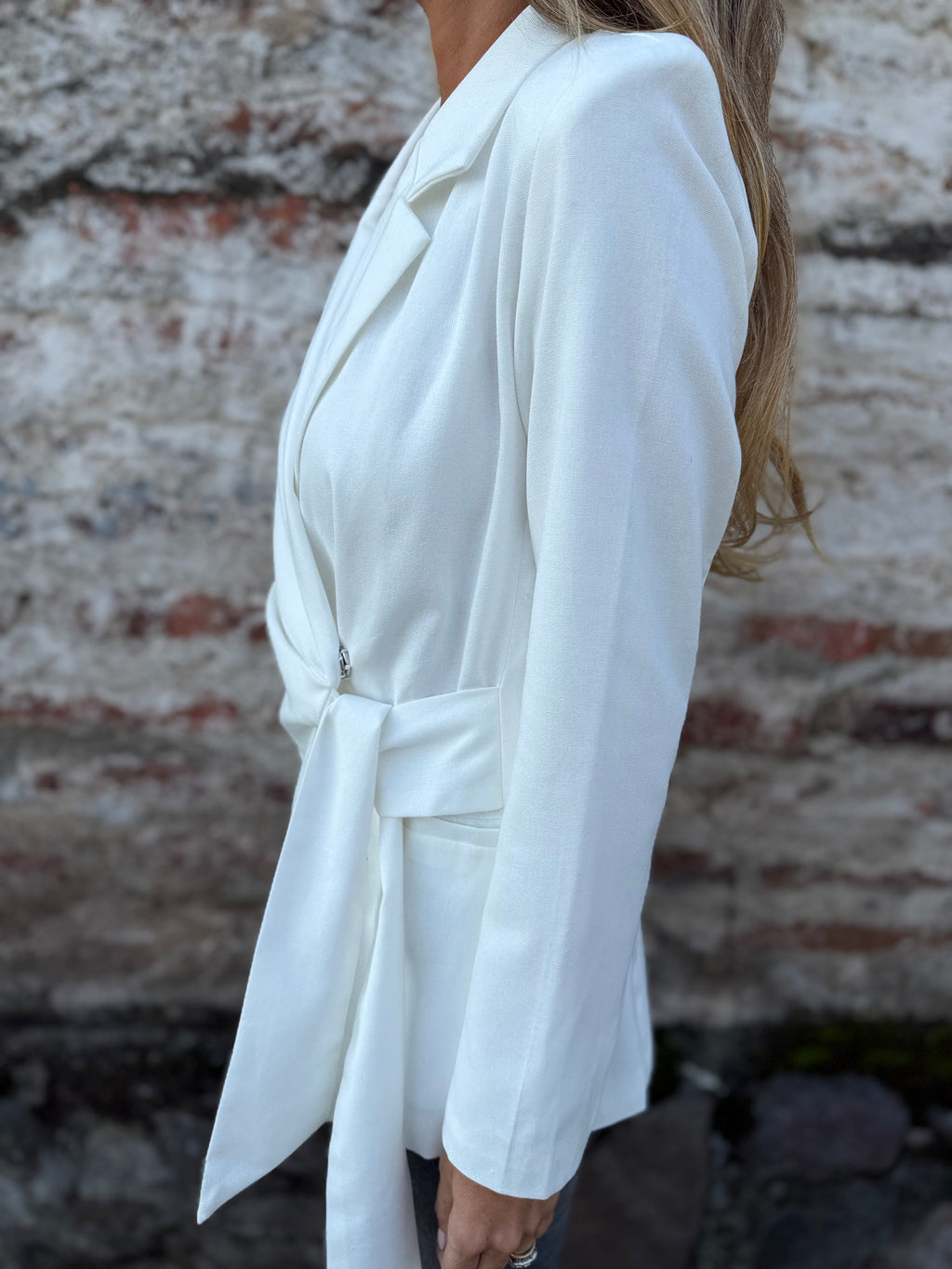 Blazer linoto amarra blanco