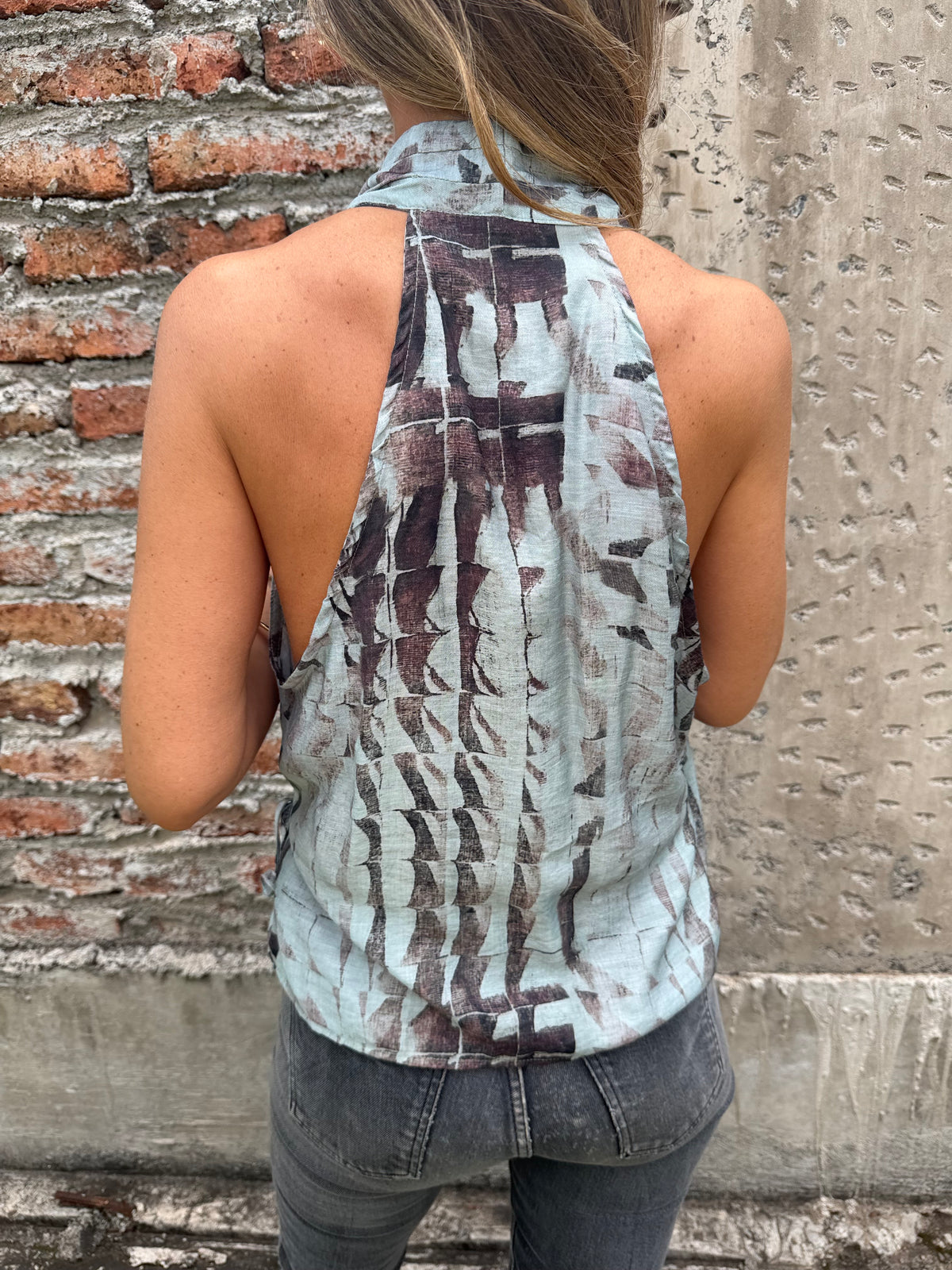 Polera tie dye turqueza