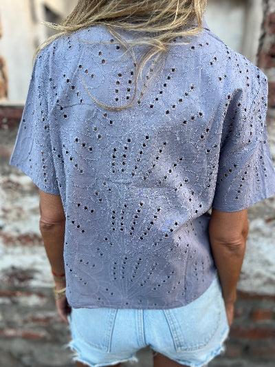 Blusa súper broderie gris