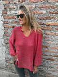 Chaleco lurex manga aglobada rojo