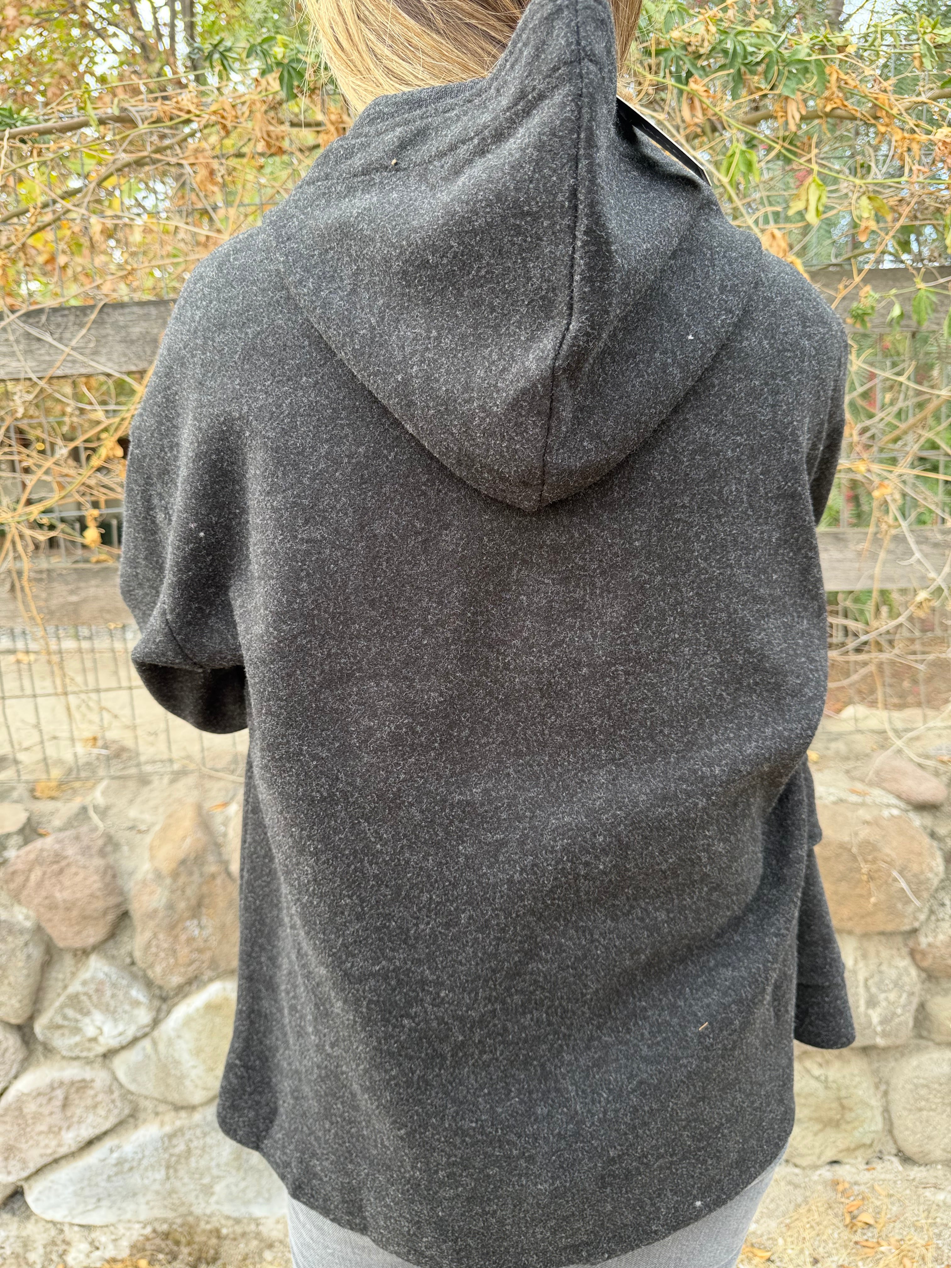 Chaqueta simple paño bolsillos gris acero